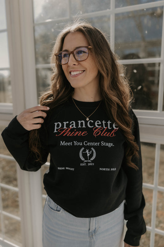 Black Prancette Shine Club Adult Graphic Sweatshirt